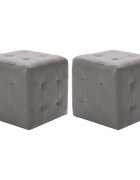 vidaXL Пуфове 2 бр сиви 30x30x30 см изкуствена кожа