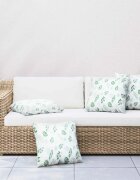 vidaXL Пухени възглавници 4 бр. Полиester плат Мотив с листа