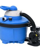 vidaXL Пясъчна филтърна помпа синьо и черно 385x620x432 мм 200 W 25 л
