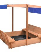 vidaXL Пясъчник с покрив чам 112x112x112 см