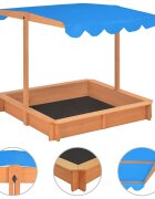 vidaXL Пясъчник с регулируем покрив чам 115x115x115 см