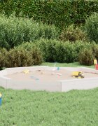 vidaXL Пясъчник със седалки бял осмоъгълен масивна дървесина бор