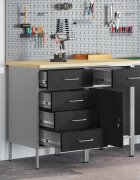 vidaXL Работен кабинет с чекмедже 2 бр. Черен и Сив 100 x 55 x 85 см
