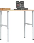 vidaXL Работна маса 100x60x(715-98) см масивно дърво дъб правоъгълна