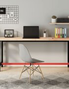 vidaXL Работна маса 180x55x815 см масивно дърво бук и метал