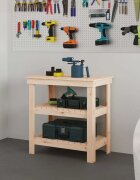 vidaXL Работна маса 785x50x80 см борово дърво масив