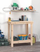 vidaXL Работна маса 80x50x80 см борово дърво масив