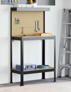 vidaXL Работна маса Черен 81 x 41 x 145 см Конструирано дърво и метал.