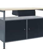 vidaXL Работна маса черна 120x60x85 см стомана