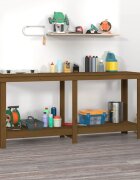 vidaXL Работна маса меденокафява 180x50x80 см борово дърво масив