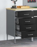 vidaXL Работна маса с чекмедже Черен и Сив 50 x 55 x 85 см