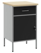 vidaXL Работна маса с чекмедже Черен и Сив 50 x 55 x 85 см