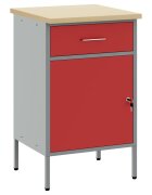 vidaXL Работна маса с чекмедже Червен и сив 50 x 55 x 85 см