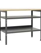vidaXL Работна маса сива 120x60x85 см стомана