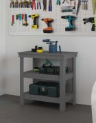 vidaXL Работна маса сива 785x50x80 см борово дърво масив