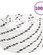 vidaXL Работно въже бяло 18 мм 100 м полиестер