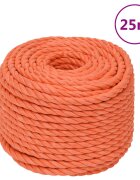 vidaXL Работно въже оранжево 12 мм 25 м полипропилен