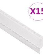vidaXL Ръбове за стъпала Г-образни 15 бр алуминий 90 см сребристи