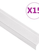 vidaXL Ръбове за стъпала Г-образни 15 бр алуминий 90 см сребристи