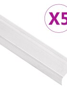vidaXL Ръбове за стъпала Г-образни 5 бр алуминий 100 см сребристи