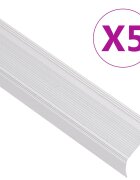 vidaXL Ръбове за стъпала Г-образни 5 бр алуминий 100 см сребристи