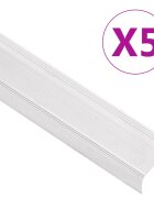 vidaXL Ръбове за стъпала Г-образни 5 бр алуминий 100 см сребристи