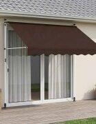 vidaXL Ръчен сгъваем навес Кафяво 150 cm