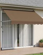vidaXL Ръчен сгъваем навес Таупе 250 cm