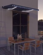 vidaXL Ръчна тента със соларно LED осветление 35 x 25 m