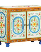 vidaXL Ръчно декориран шкаф 70x35x60 см мангово дърво масив