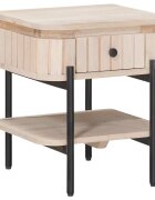vidaXL Ръчно изработен нощен шкаф Бяло 40 x 35 x 45 см