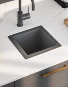 vidaXL Ръчно изработена кухненска мивка черна неръждаема стомана