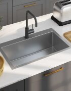 vidaXL Ръчно изработена кухненска мивка неръждаема стомана