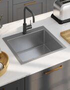 vidaXL Ръчно изработена кухненска мивка неръждаема стомана