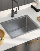 vidaXL Ръчно изработена кухненска мивка неръждаема стомана