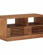 vidaXL Ръчно изработена маса за кафе Текова кафява 85 x 455 x 40 см