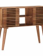 vidaXL Ръчно изработена масичка Теков кафяв 100 x 30 x 75 см