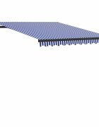 vidaXL Ръчно прибиращ се сенник 300x250 см синьо и бяло