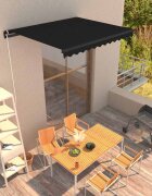 vidaXL Ръчно прибиращ се сенник 350x250 см антрацит