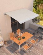 vidaXL Ръчно прибиращ се сенник 350x250 см кремав