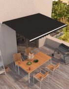 vidaXL Ръчно прибиращ се сенник 400x350 см антрацит