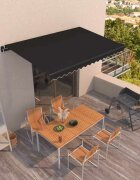 vidaXL Ръчно прибиращ се сенник 450x350 см антрацит