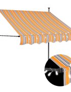 vidaXL Ръчно прибиращ се сенник с LED 100 см жълто и синьо