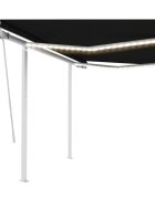 vidaXL Ръчно прибиращ се сенник с LED 3x25 м антрацит