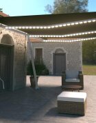 vidaXL Ръчно прибиращ се сенник с LED 600x350 см антрацит