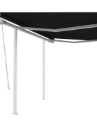 vidaXL Ръчно прибиращ се сенник с прътове 3x25 м антрацит