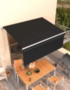vidaXL Ръчно прибиращ се сенник с щора 3x25 м антрацит