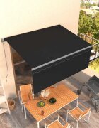 vidaXL Ръчно прибиращ се сенник с щора 3x25 м антрацит