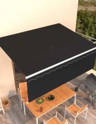 vidaXL Ръчно прибиращ се сенник с щора 45x3 м антрацит
