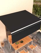 vidaXL Ръчно прибиращ се сенник с щора 4x3 м антрацит